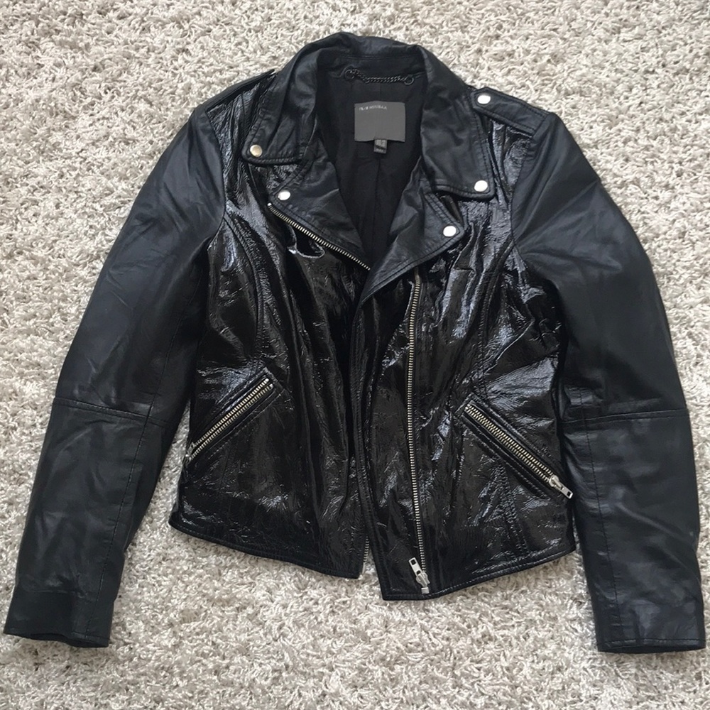 muubaa carmona patent leather biker jacket Size 6